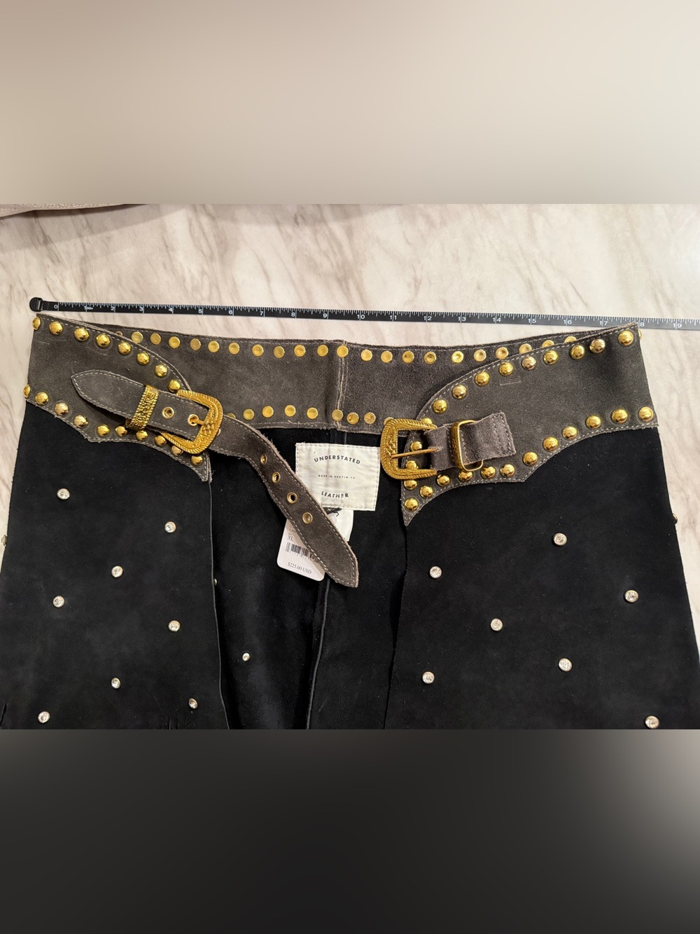 Understated Leather Fringe Belted Skirt - Picture 6 of 6